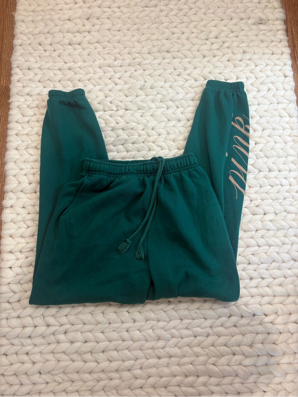 PINK Victoria's Secret Green Drawstring Jogger Sweatpants
